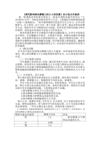 探究影响滑动摩擦力的大小的因素的实验案例