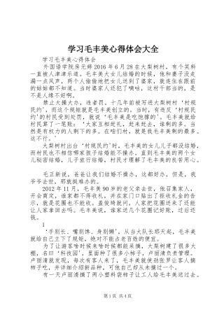 学习毛丰美心得体会大全 