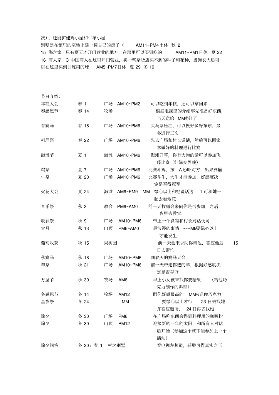 A牧场物语矿石镇的伙伴们攻略_第3页
