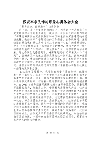 做表率争先锋树形象心得体会大全 
