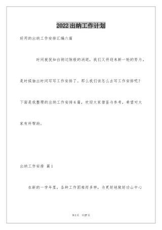 2024出纳工作计划_110