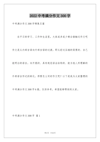 2024中考满分作文300字_35