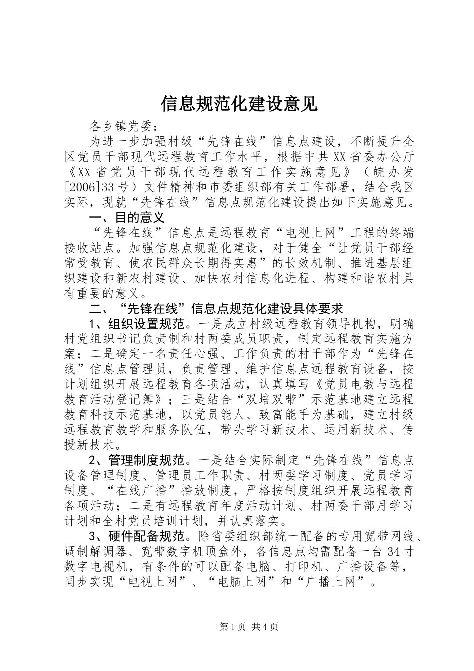 信息规范化建设意见_第1页