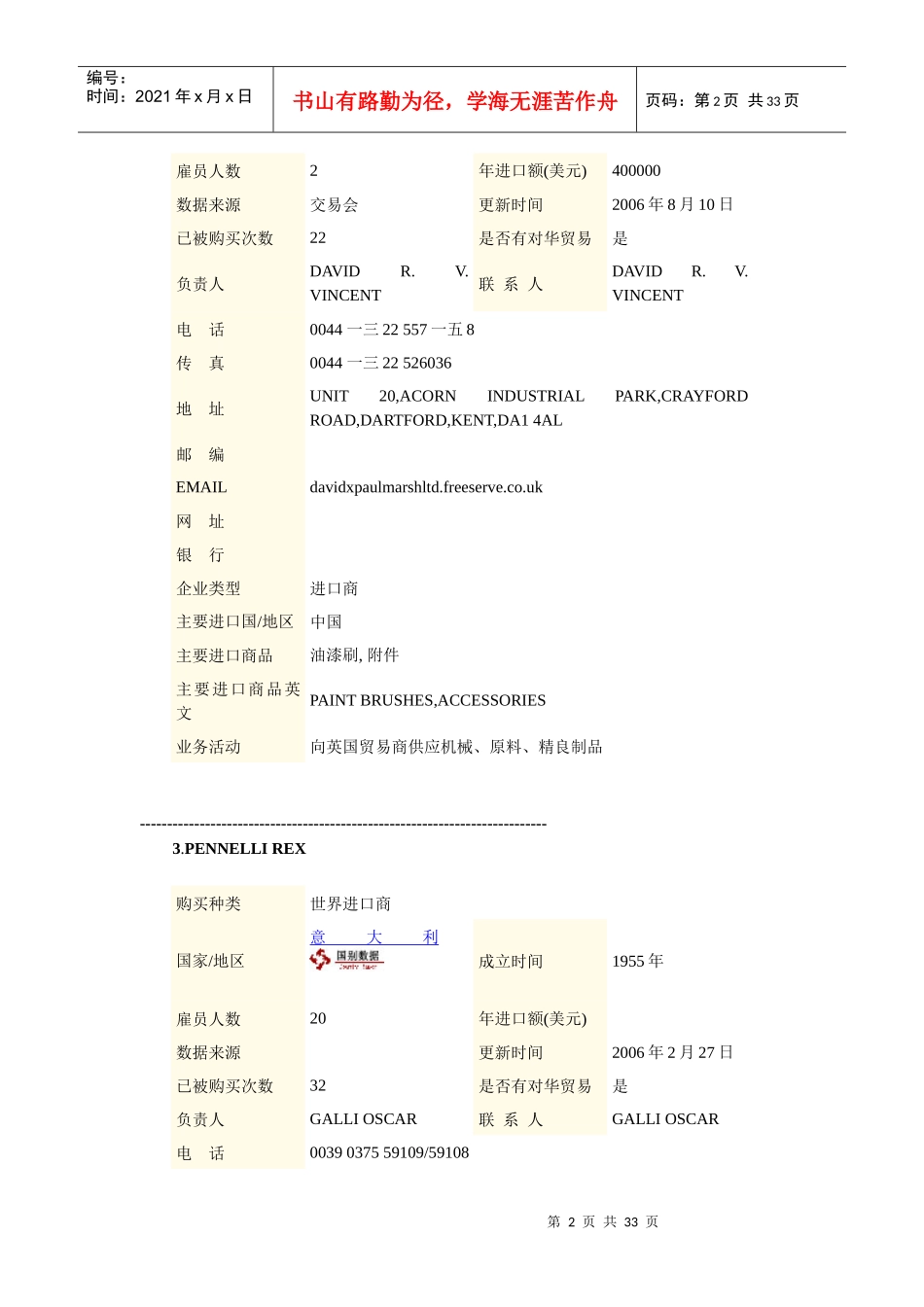 我国进口商资料汇总_第2页