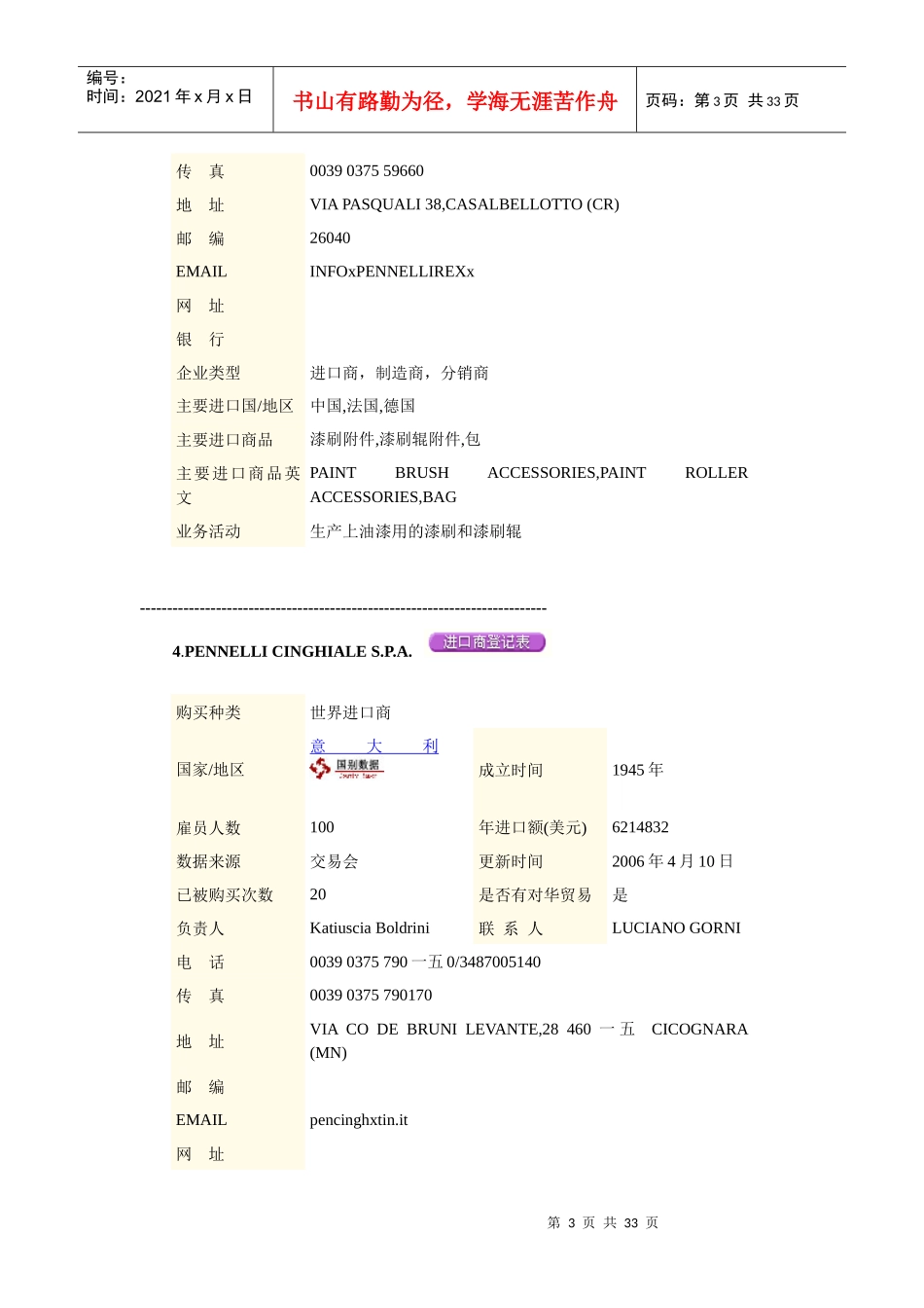 我国进口商资料汇总_第3页
