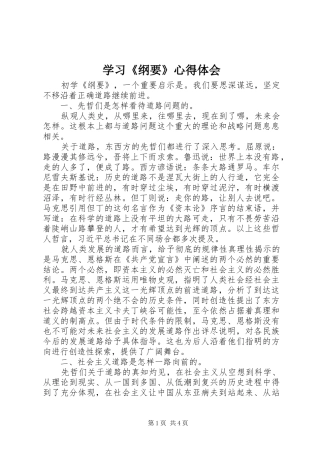 学习《纲要》心得体会 