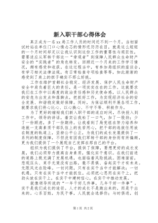 新入职干部心得体会 