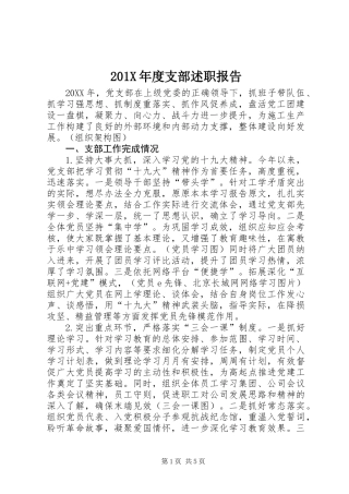 201X年度支部述职报告