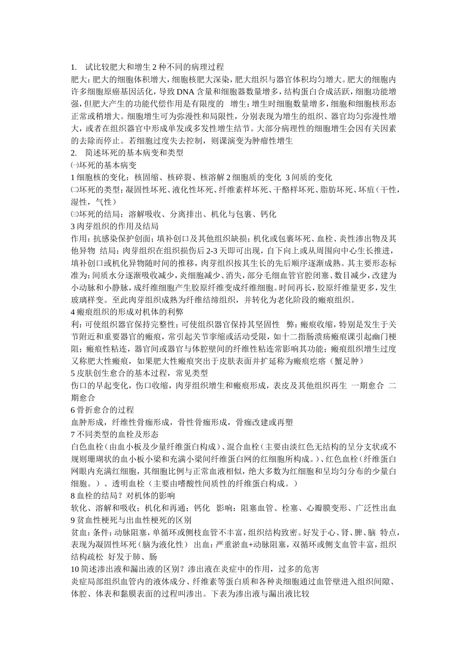 试比较肥大和增生2种不同的病理过程_第1页