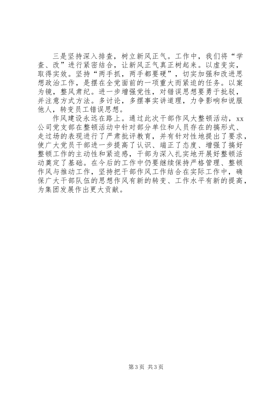 关于干部作风大整顿活动的开展情况报告 (2)_第3页