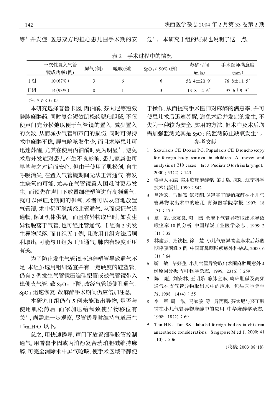 声门下置硅塑管控制呼吸用于小儿气管异物取出术_第3页