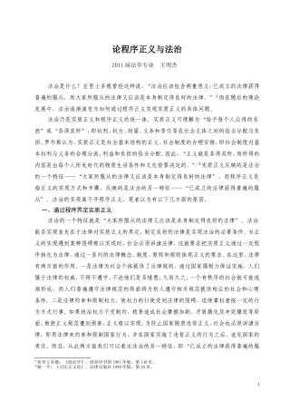 论程序正义与法治