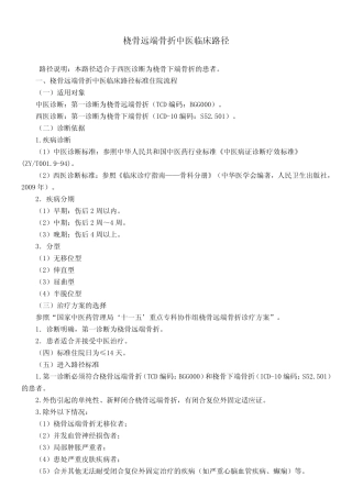 桡骨远端骨折中医临床路径