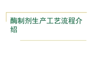 酶制剂生产工艺流