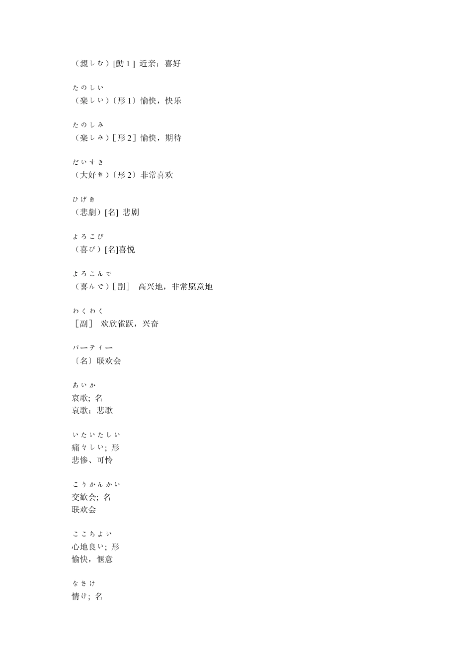 日语中表达喜怒哀乐必备词汇_第2页