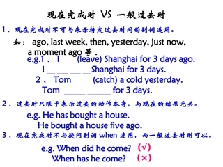 初中课件-现在完成时讲解-对比-练习[1]