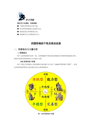 四型性格的个性及弱点改进