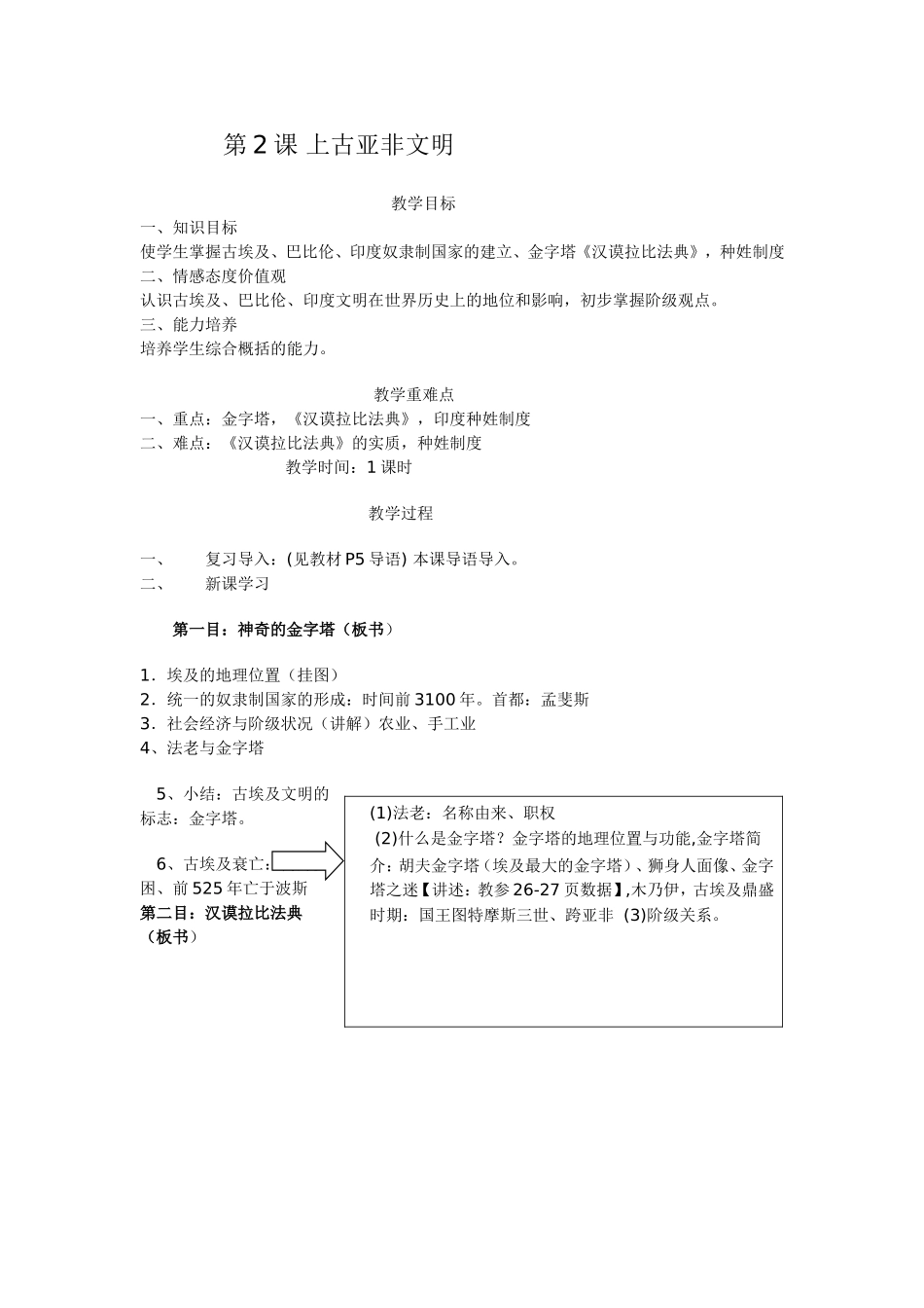 教案第2课上古亚非文明_第1页