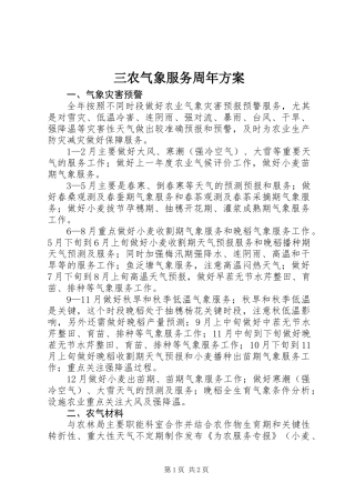 三农气象服务周年方案