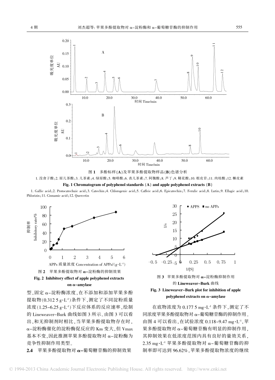 苹果多酚提取物对_淀粉酶和_葡萄糖苷酶的抑制作用_第3页