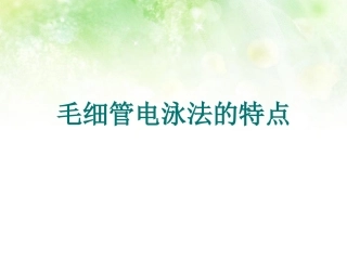毛细管电泳法的特点和CE-MS的构造