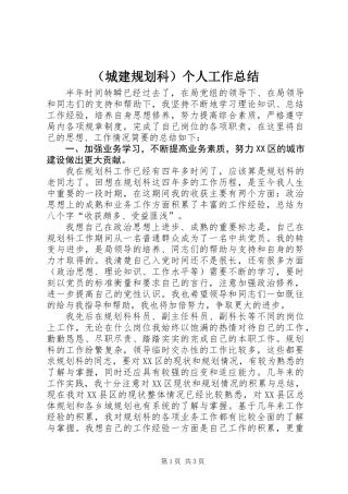 (城建规划科)个人工作总结 (3)