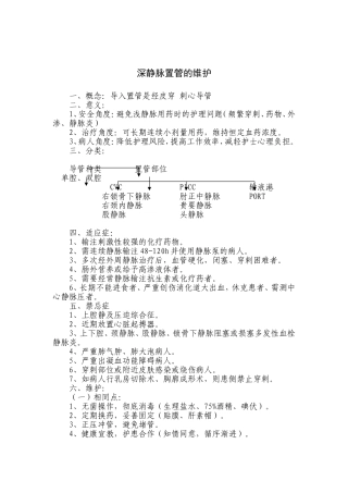 深静脉置管的维护