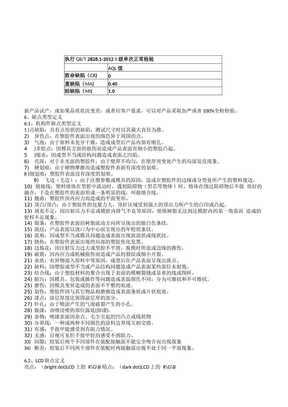 平板电脑成品出货检验规范_第2页