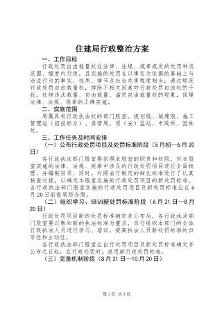 住建局行政整治方案
