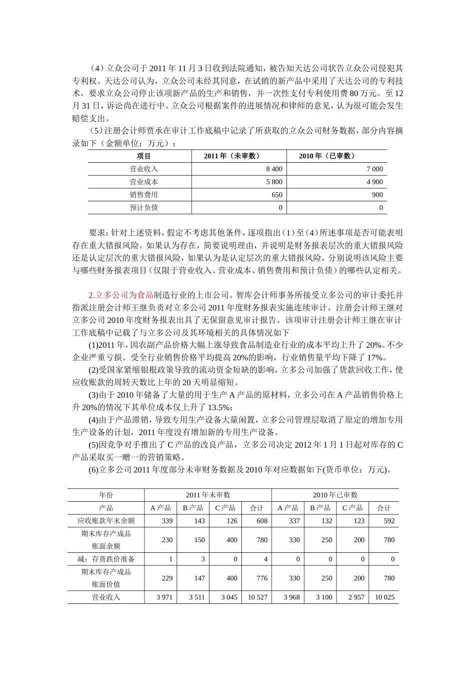 审计案例练习题_第2页