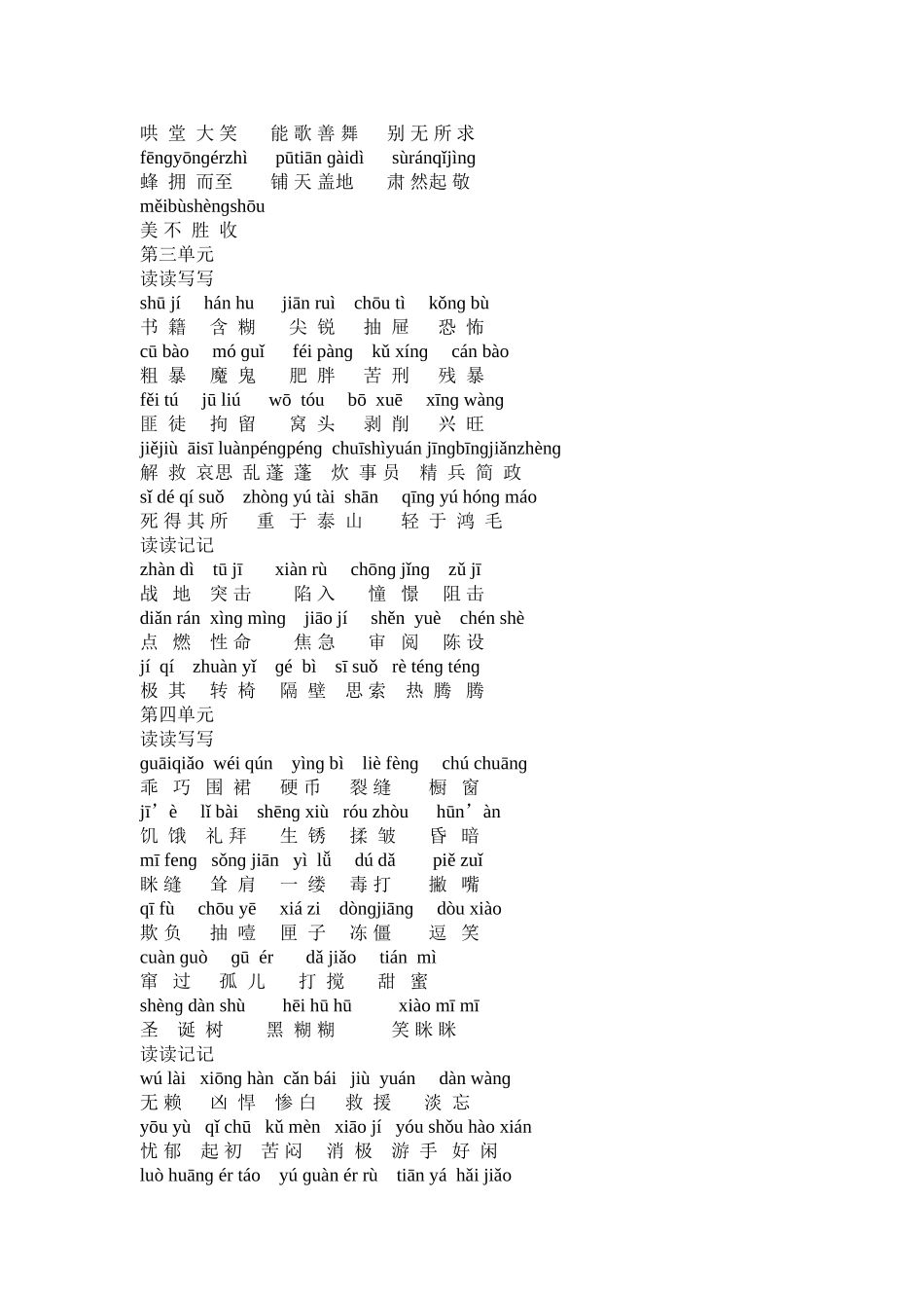 人教版小学语文六年级下册词语盘点_第2页