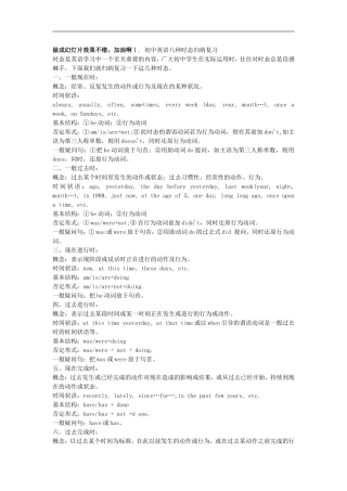 初中英语的八种时态