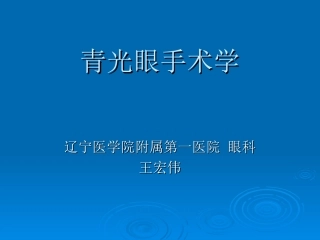 青光眼手术学