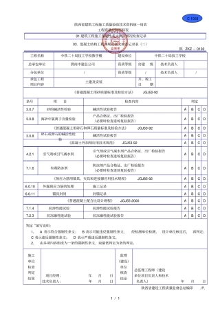 C1003混凝土结构工程各规范强文检查记录表二