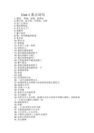 八下Unit1重点词句