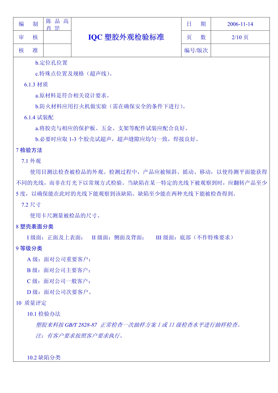 塑胶外观检验标准_第2页