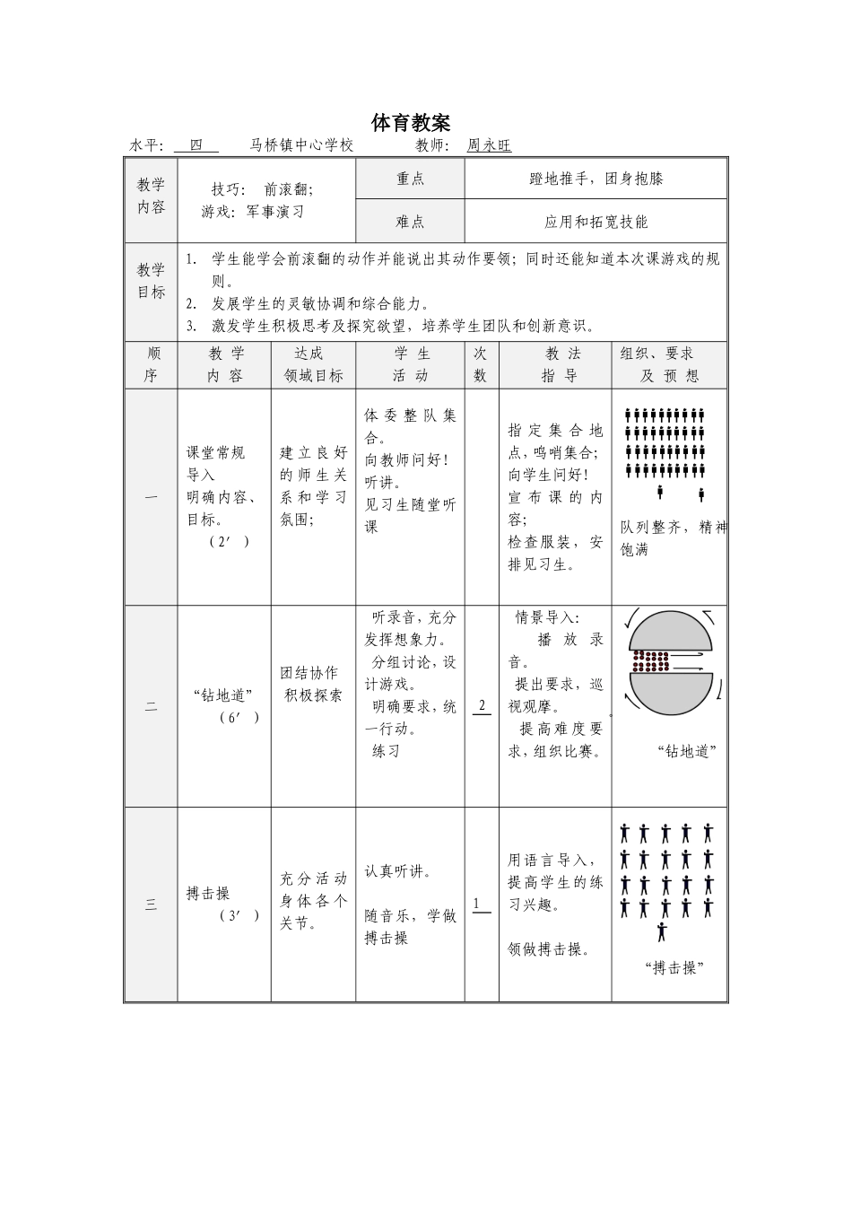 体育教案技巧--前滚翻_第1页