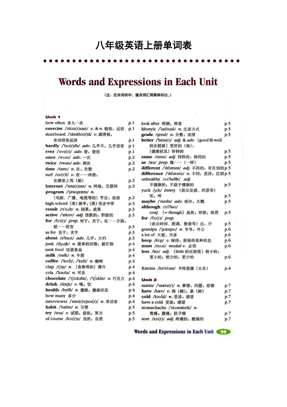 新人教版英语八上单词_第1页
