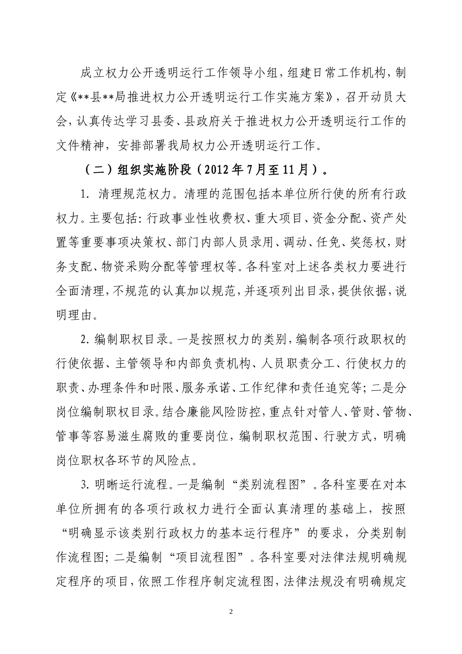 某局推行权力公开透明运行工作实施方案_第2页