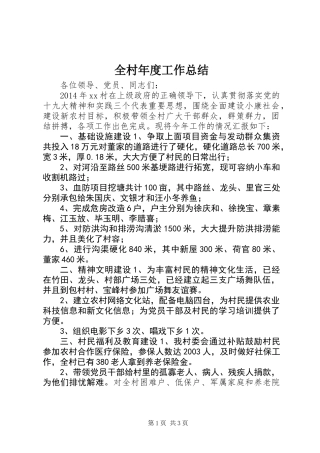 全村年度工作总结 (2)