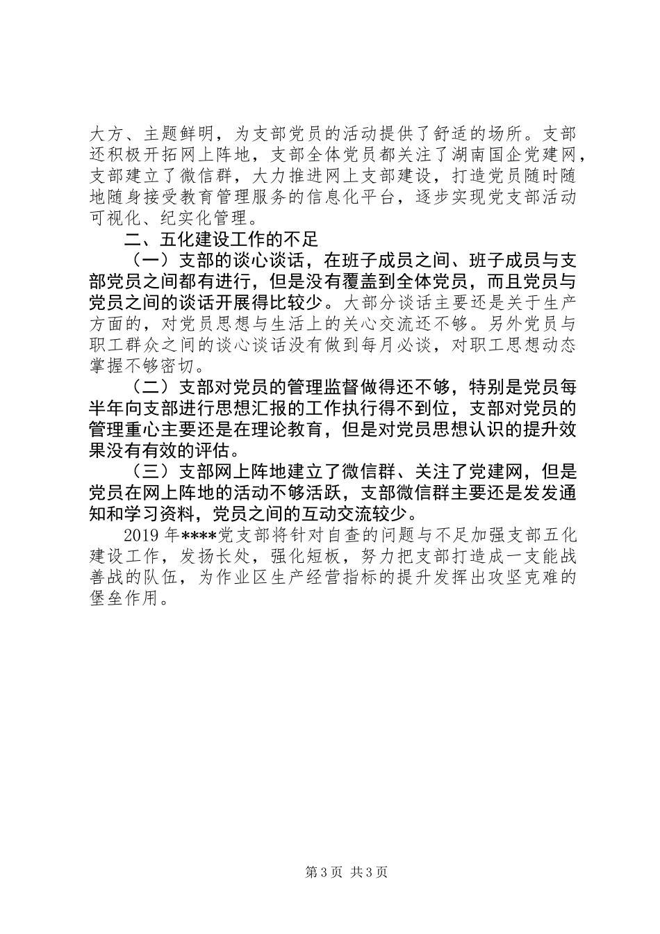 201X年党支部五化建设工作总结_第3页