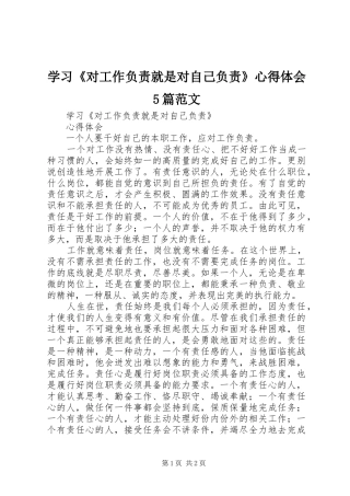 学习《对工作负责就是对自己负责》心得体会5篇范文