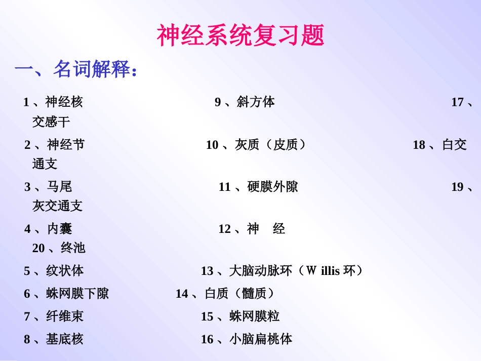 神经系统复习题_第1页