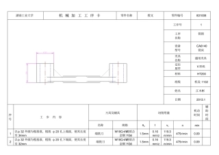 CA6140车床拨叉831008工序卡片剖析