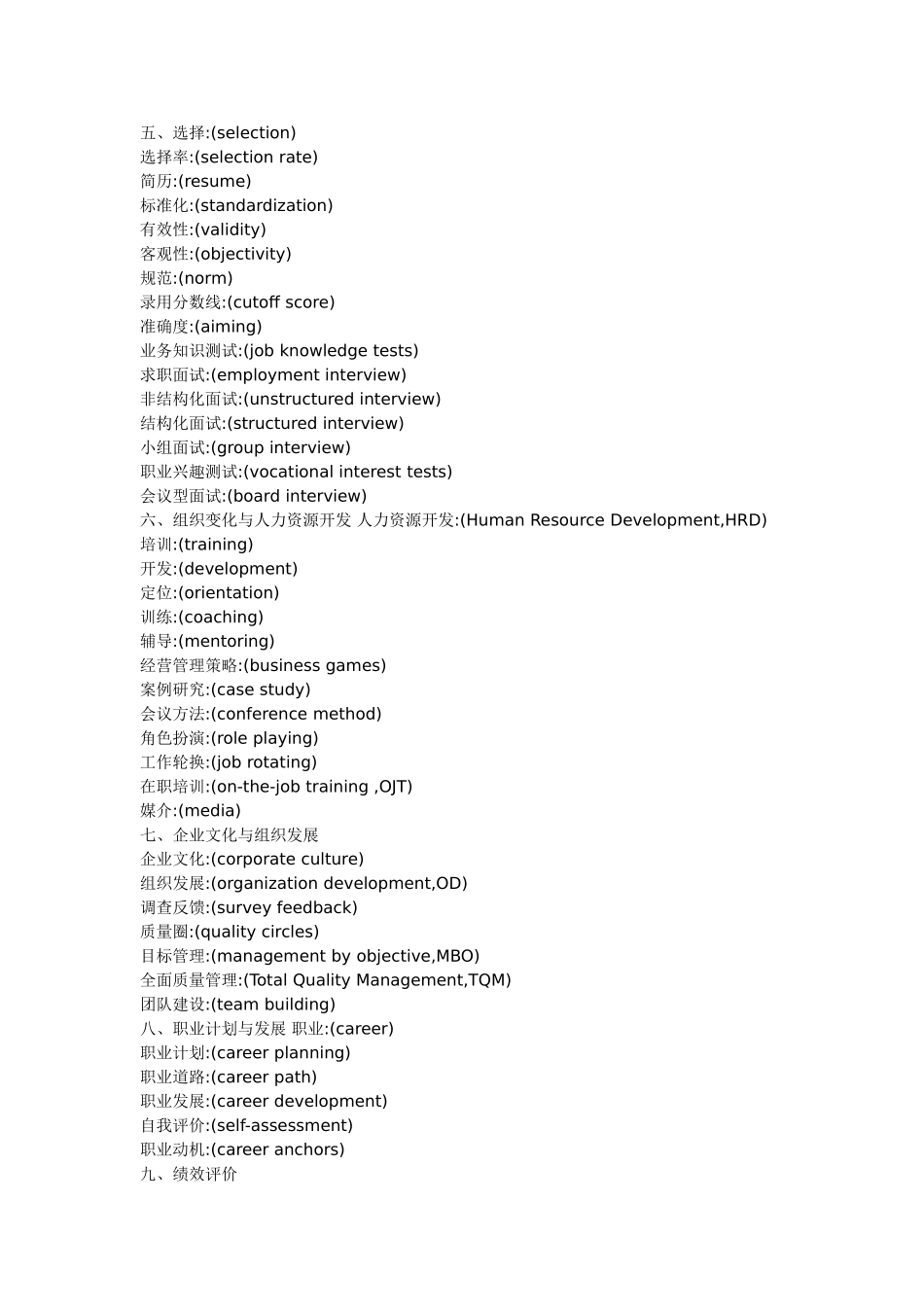 人力资源管理专业中英文对照_第2页