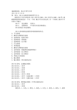 施耐德按钮型号