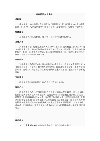 麻疹防治知识讲座