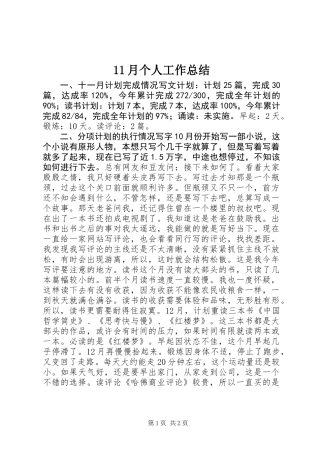 11月个人工作总结