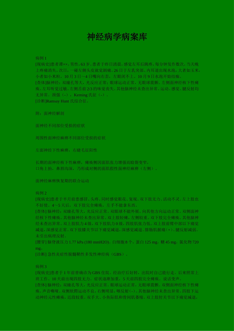 神经病学病案库_第1页