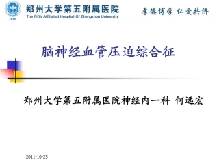 脑神经血管压迫综合征-学会讲座PDF